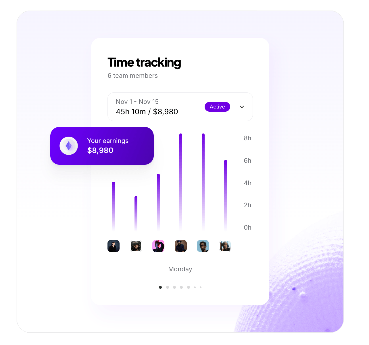 A.Team time tracking interface for mission billing